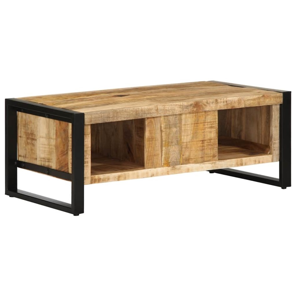 Mesa de centro de madera maciza de mango rugosa 90x50x36