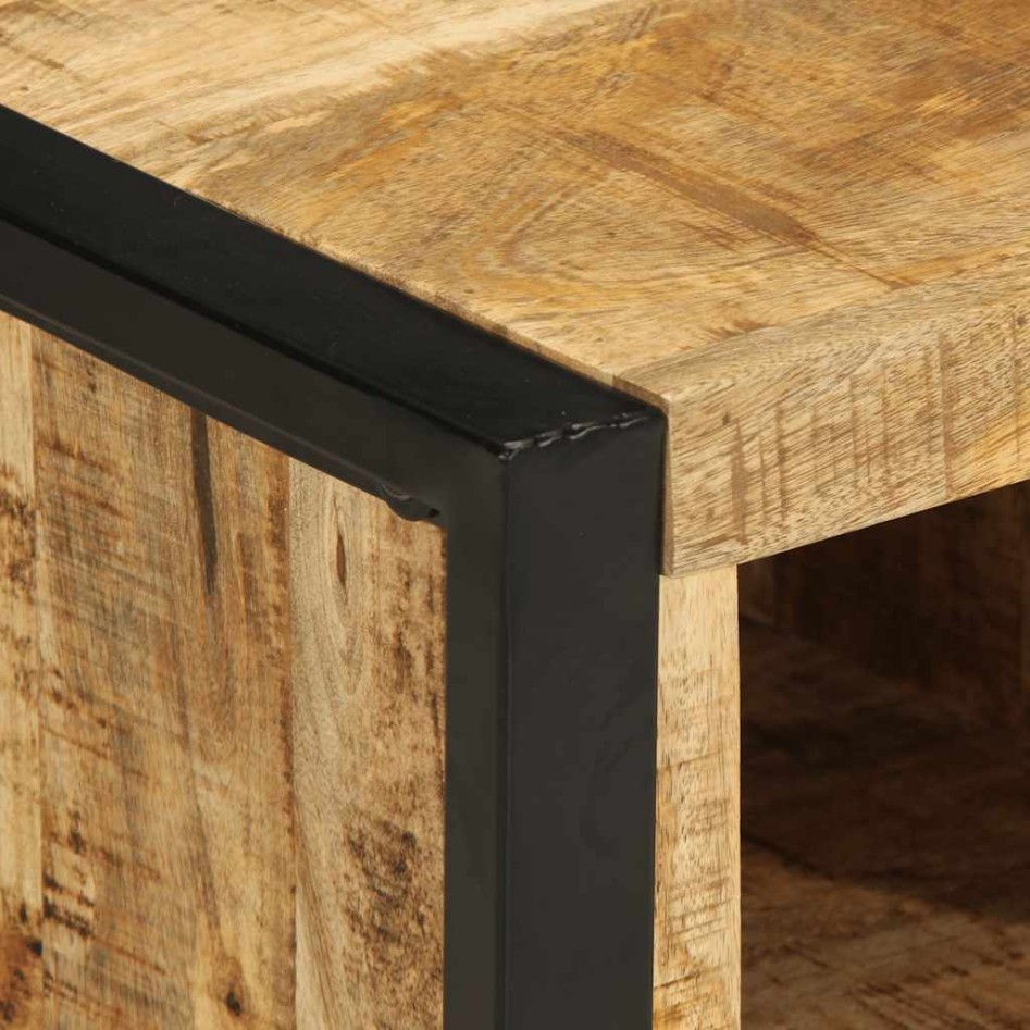 Mesa de centro de madera maciza de mango rugosa 90x50x36