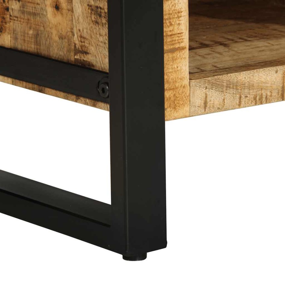 Mesa de centro de madera maciza de mango rugosa 90x50x36