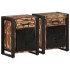 Mesitas de noche 2 uds multicolor madera maciza rugosa