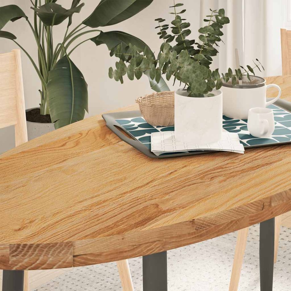 Tablero de mesa ovalado madera maciza de roble 140x60x4