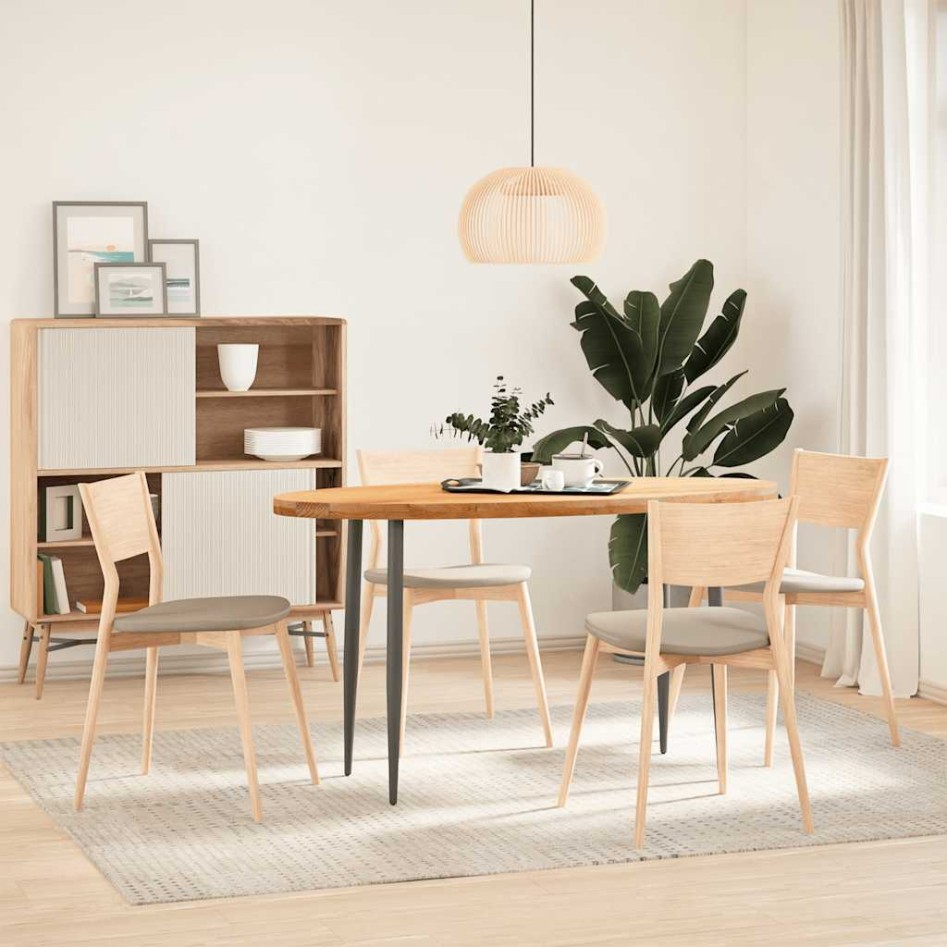 Tablero de mesa ovalado madera maciza de roble 140x60x4