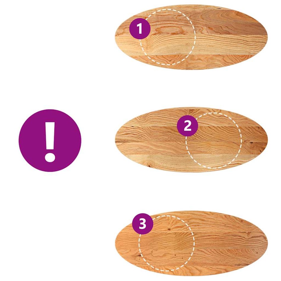 Tablero de mesa ovalado madera maciza de roble 140x60x4