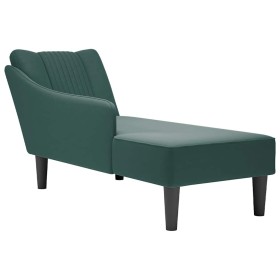 Chaise longue con reposabrazos derecho terciopelo