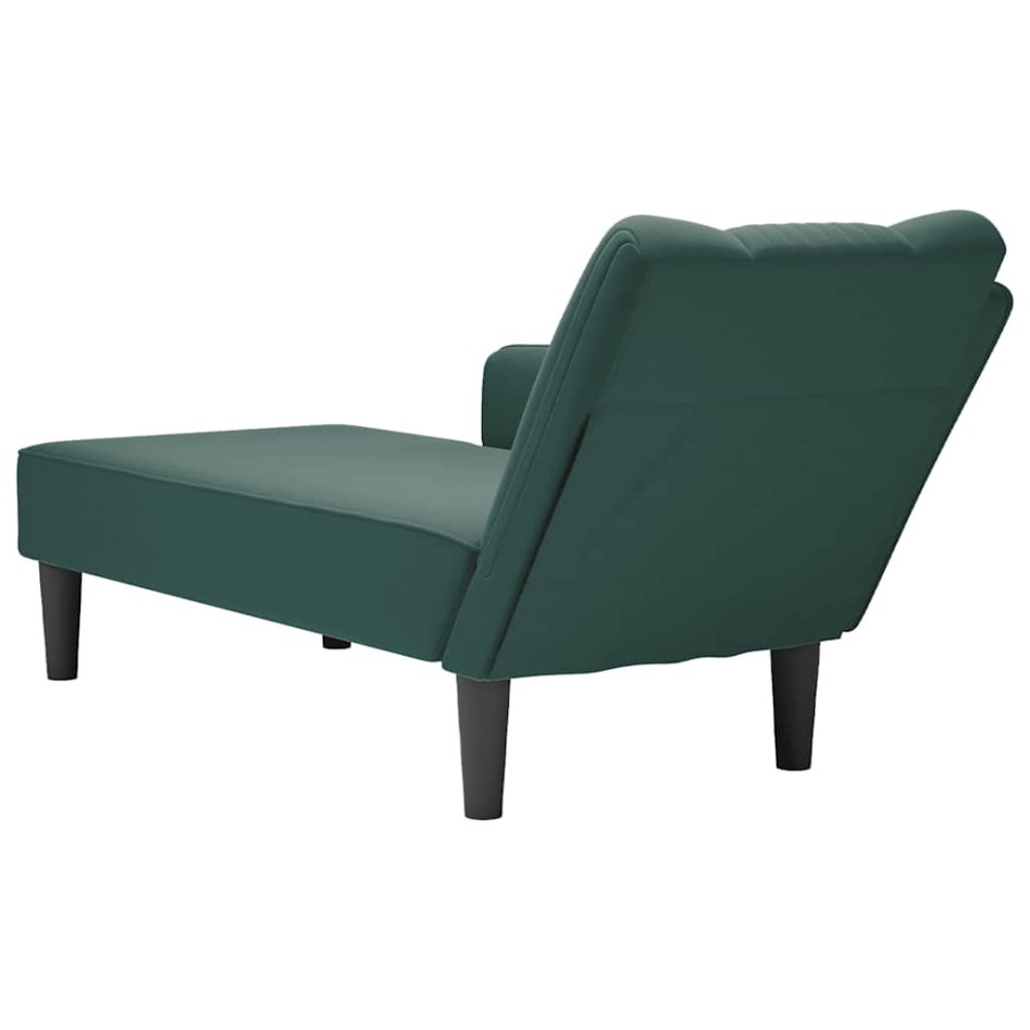 Chaise longue con reposabrazos derecho terciopelo