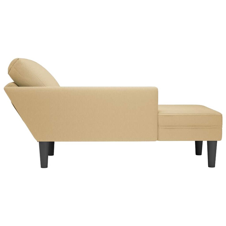 Chaise longue con cojín de tela de pana