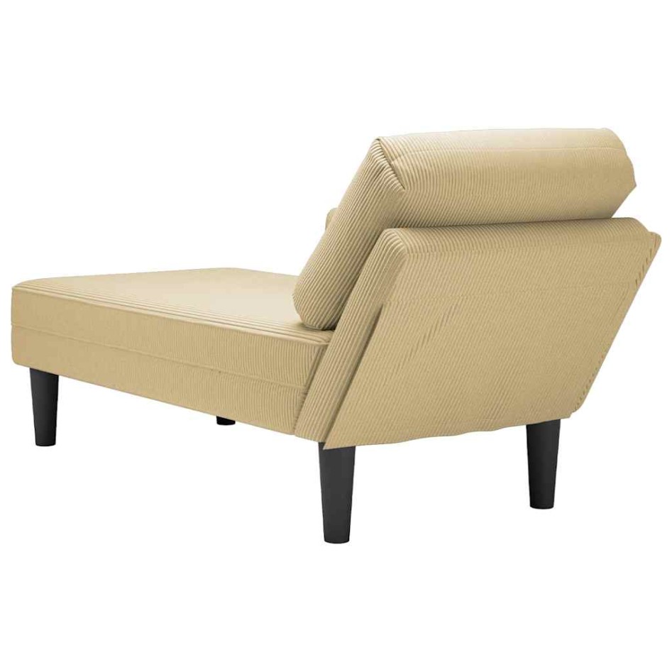 Chaise longue con cojín de tela de pana