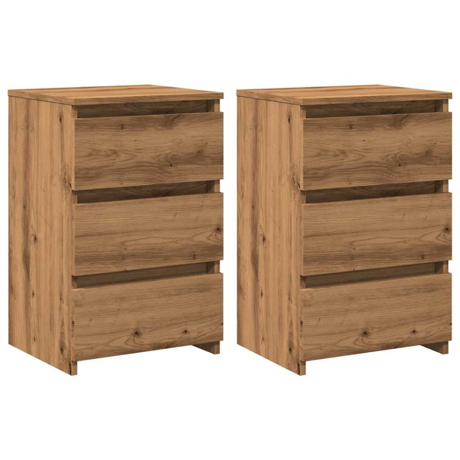 Mesitas noche 2uds madera ingeniería roble artisan