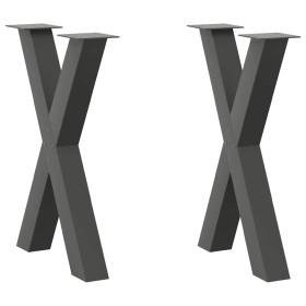 Patas para mesa comedor forma X 2uds antracita 50x(72-73)