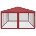 Carpa para fiestas con 10 paredes de malla HDPE rojo 6x4