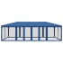 Carpa para fiestas con 12 paredes de malla HDPE azul 8x4