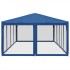 Carpa para fiestas con 12 paredes de malla HDPE azul 8x4