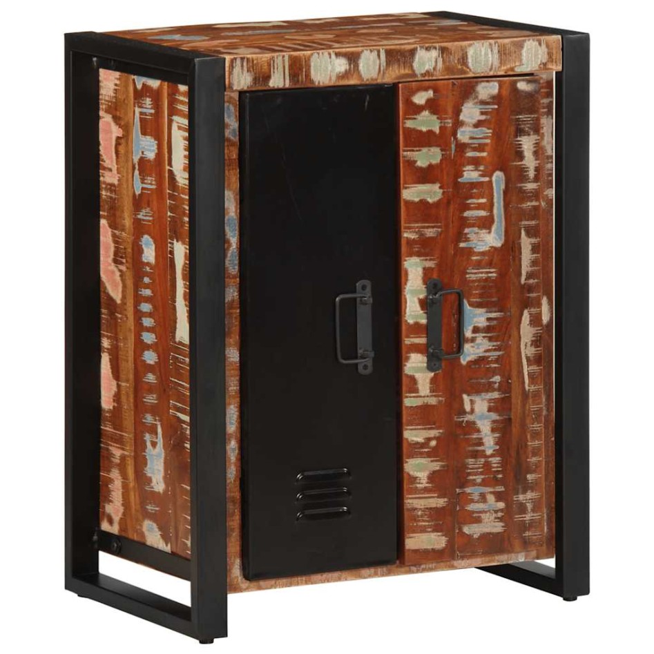 Aparador madera maciza reciclada multicolor 55x35x70