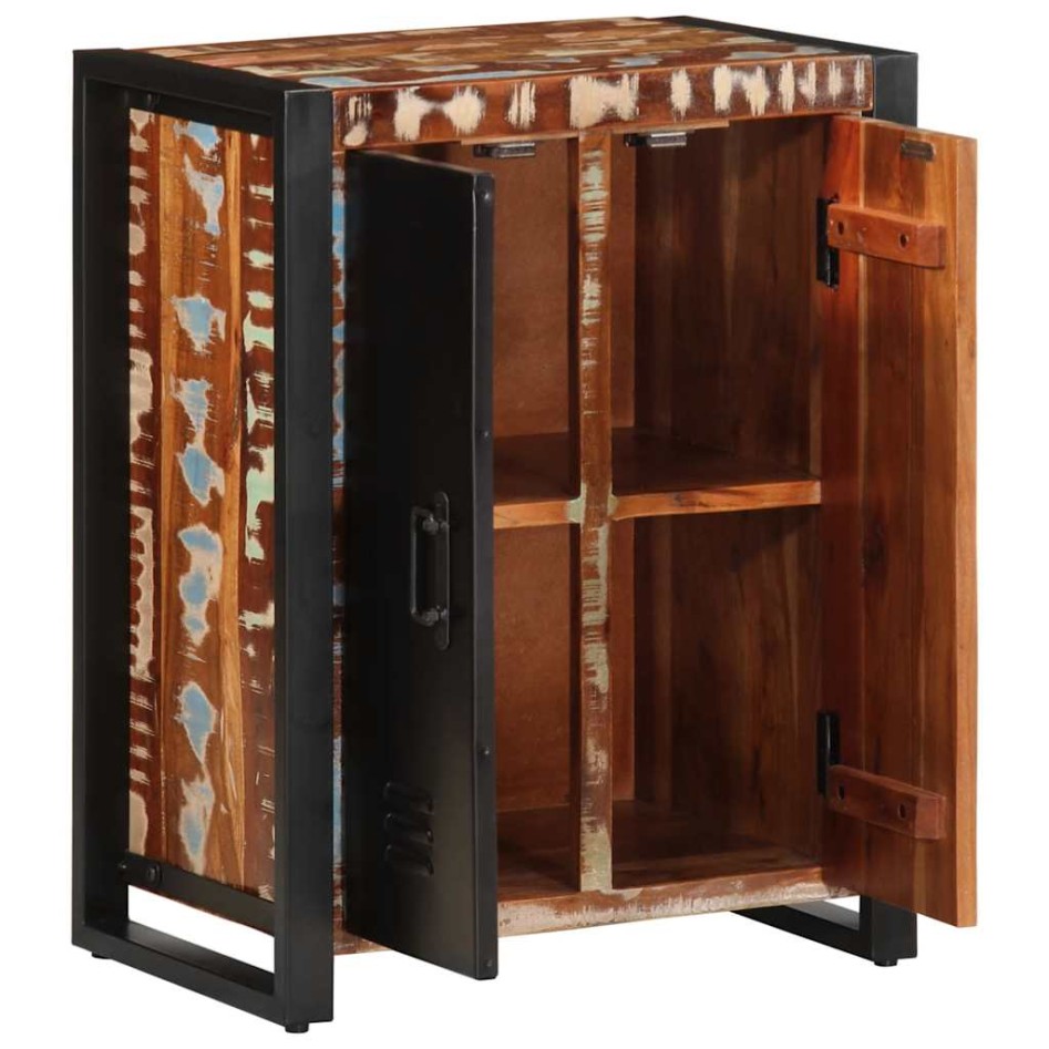 Aparador madera maciza reciclada multicolor 55x35x70