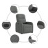 Sillón reclinable eléctrico de tela gris