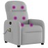 Sillón de masaje reclinable de tela gris