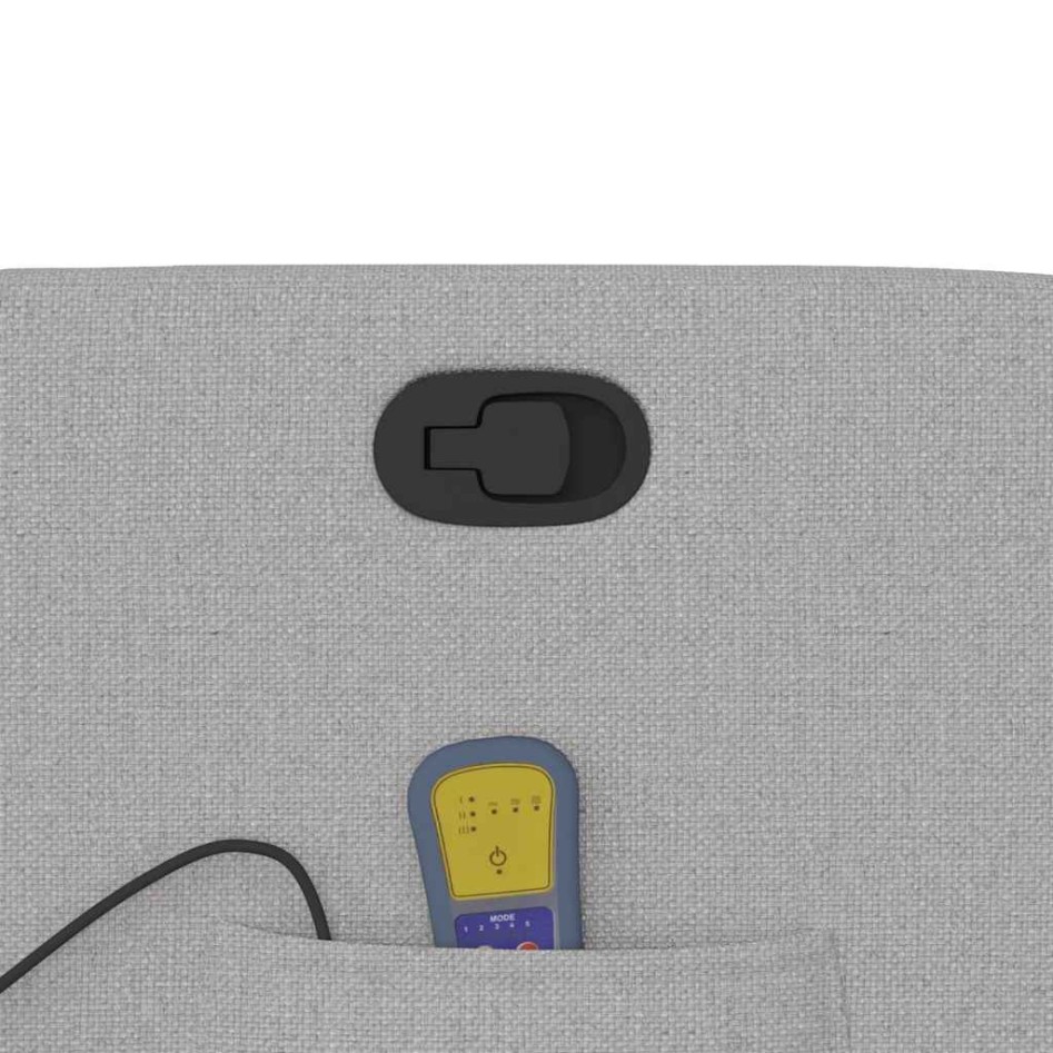 Sillón de masaje reclinable de tela gris