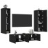 Muebles de TV de pared con LED 6 pzas madera ingeniería