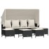 Set de muebles de jardín 5 pzas y cojines ratán sintético