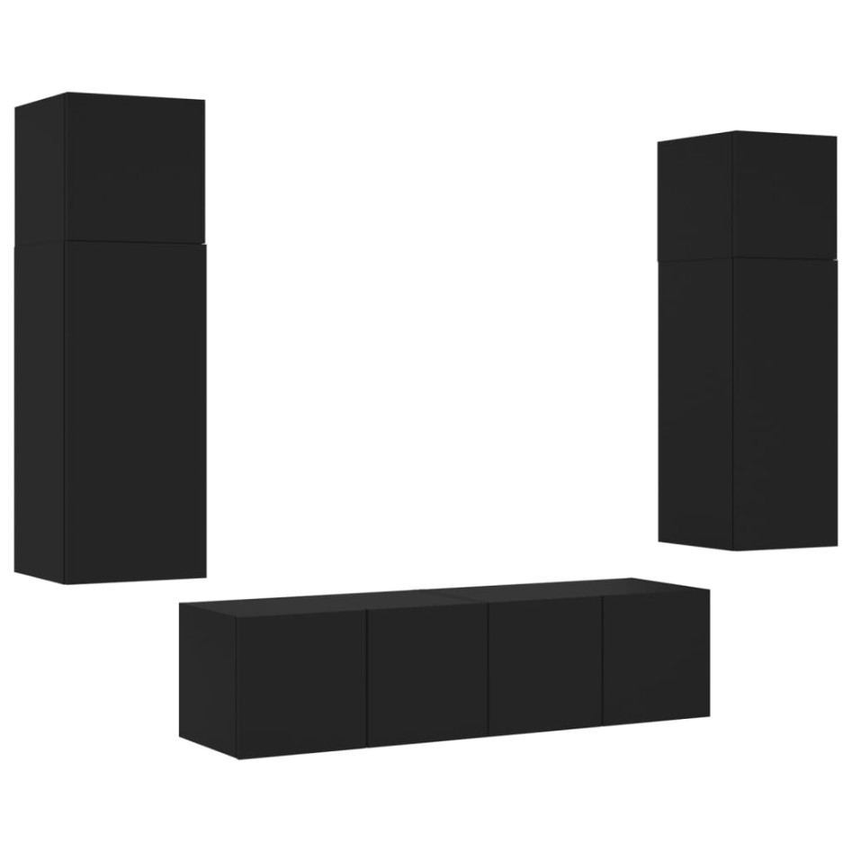 Muebles de TV de pared con LED 6 pzas madera ingeniería