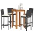 Mesa y taburetes de jardín 5 pzas madera acacia ratán PE