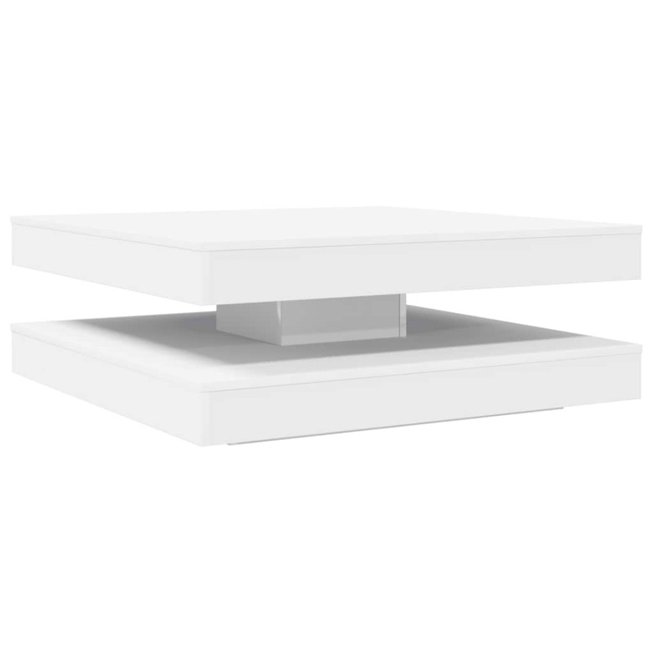 Mesa de centro giratoria 360 grados blanco 90x90x34,5