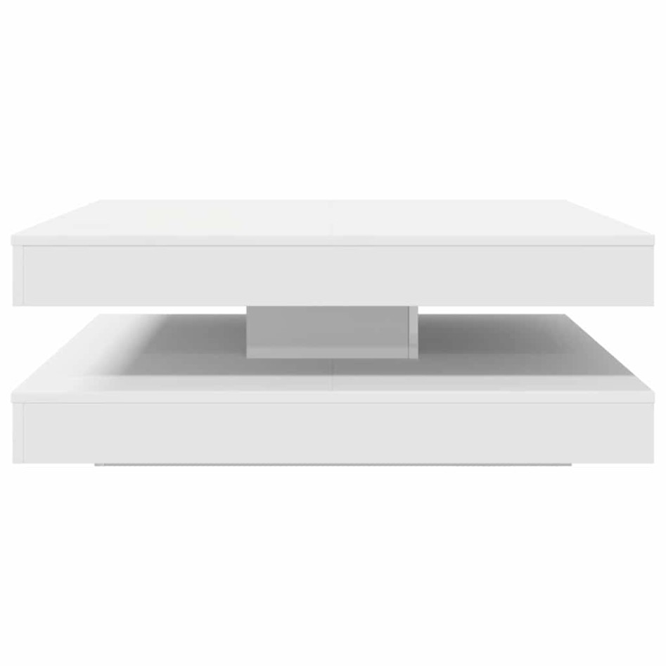 Mesa de centro giratoria 360 grados blanco 90x90x34,5