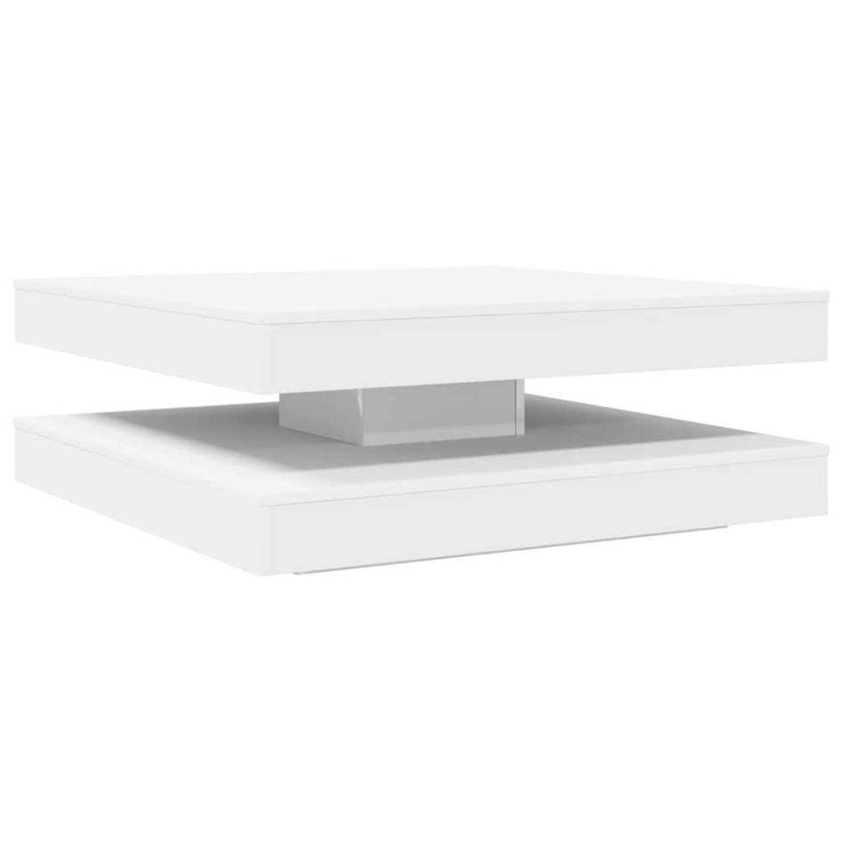 Mesa de centro giratoria 360 grados blanco 90x90x34,5