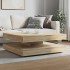 Mesa de centro giratoria 360 grados roble sonoma 90x90x34,5