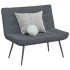 Banco de terciopelo gris oscuro 110x74x84