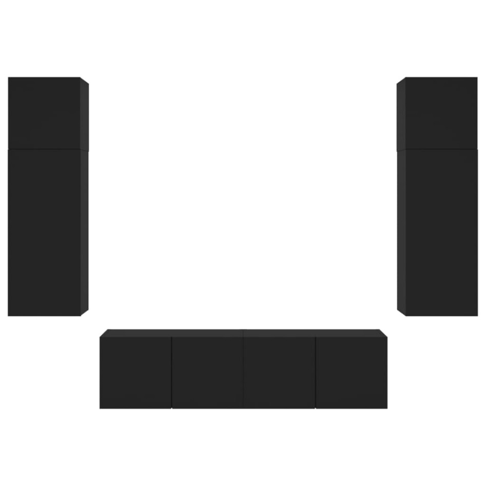 Muebles de TV de pared con LED 6 pzas madera ingeniería