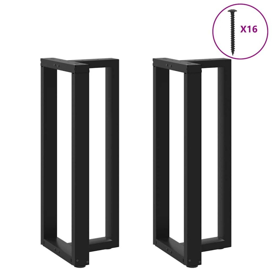 Patas de mesa bar forma T 2 uds acero negro 40x35x(100-101)