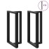 Patas de mesa bar forma T 2 uds acero negro 60x35x(100-101)