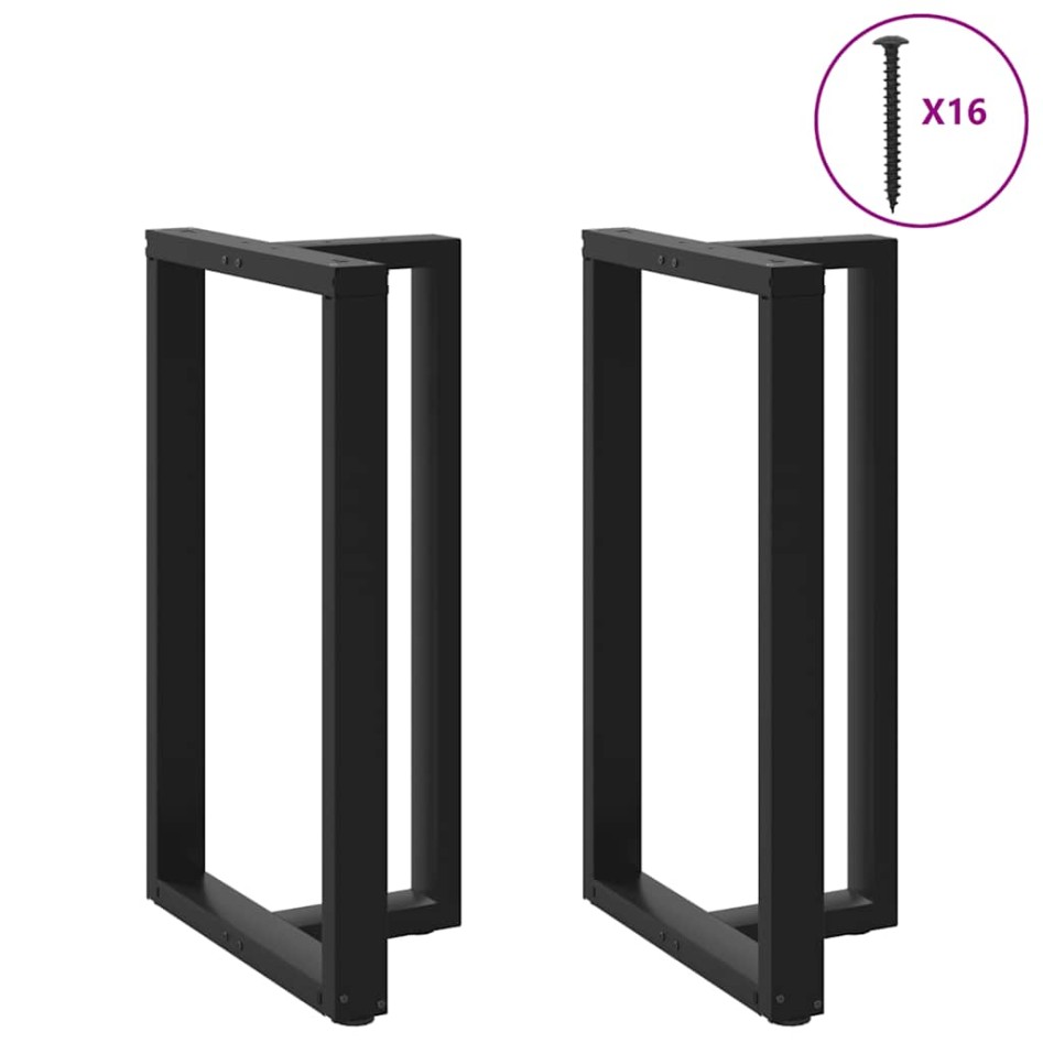 Patas de mesa bar forma T 2 uds acero negro 60x35x(100-101)