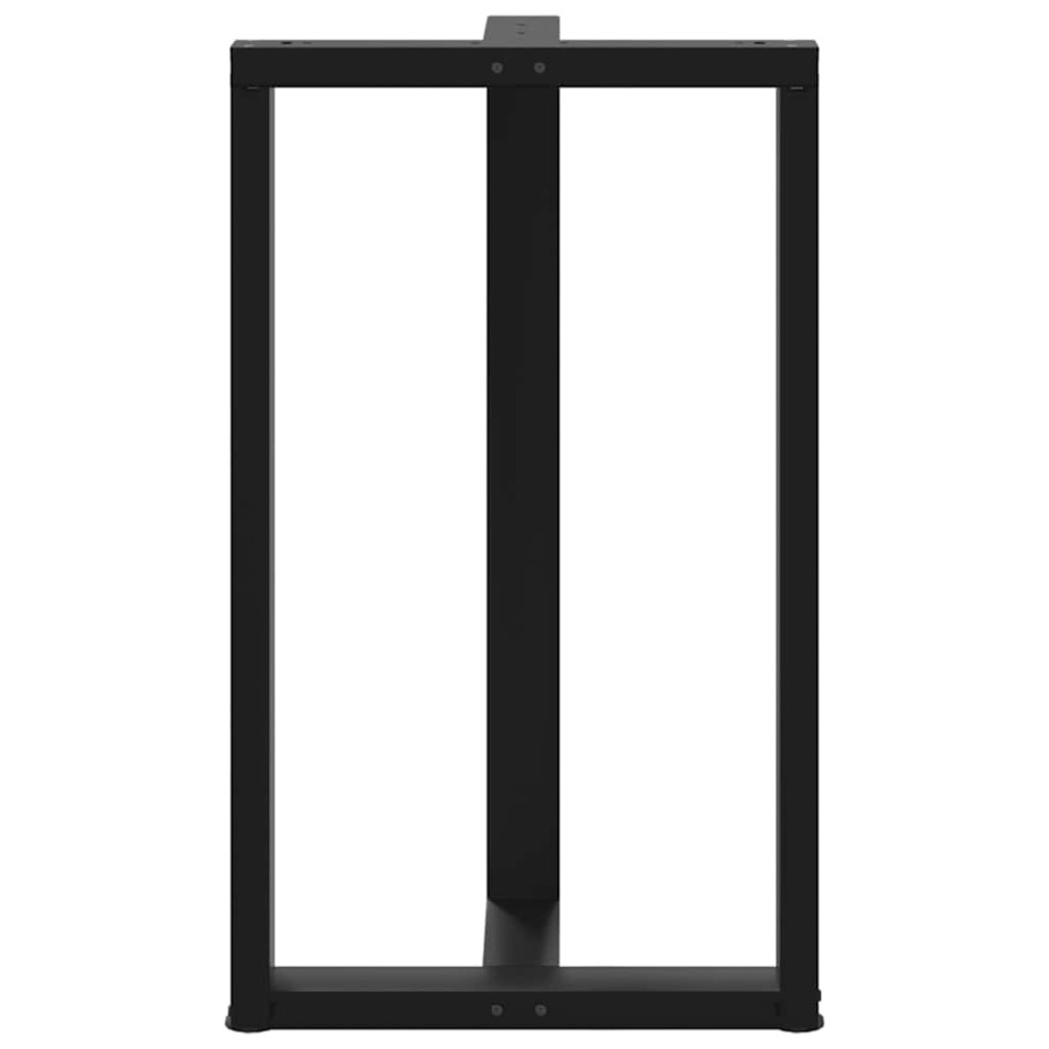 Patas de mesa bar forma T 2 uds acero negro 60x35x(100-101)
