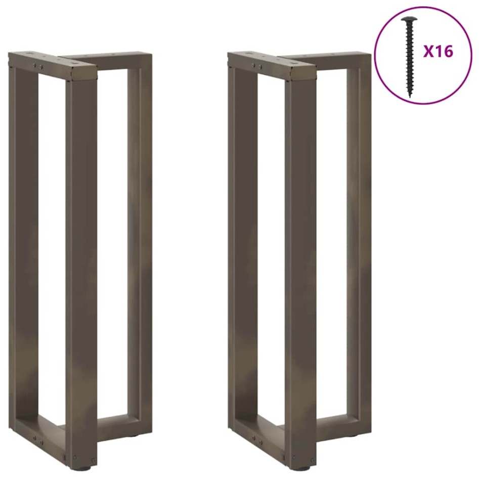 Patas mesa bar forma T 2 uds acero natural 40x35x(110-111)