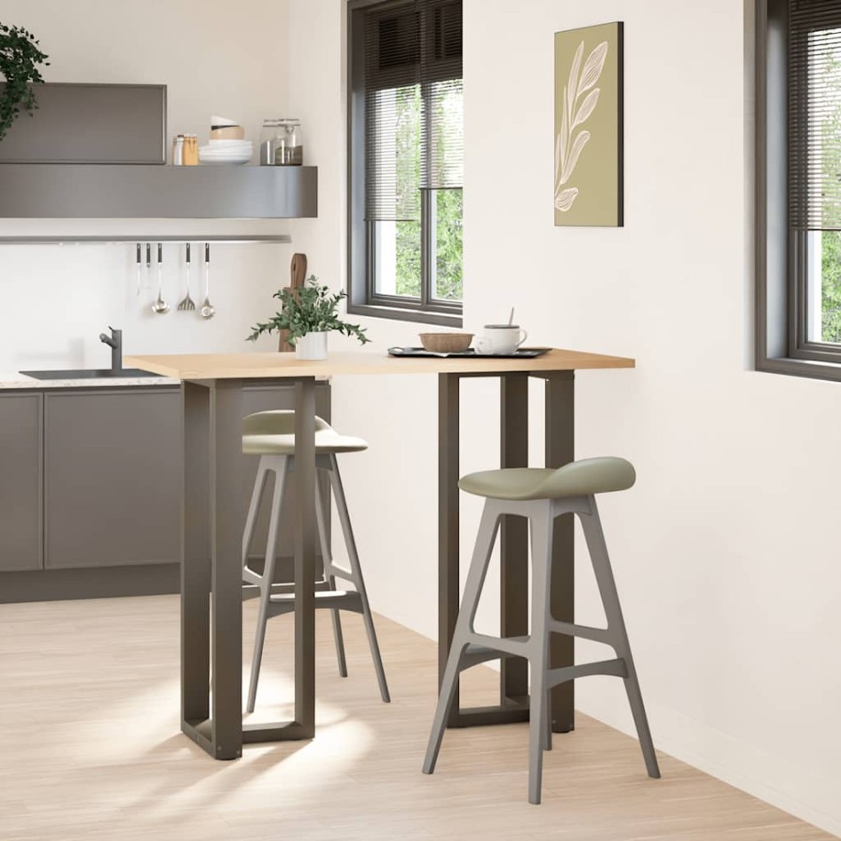 Patas mesa bar forma T 2 uds acero natural 50x35x(110-111)