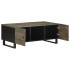 Mesa de centro madera maciza de mango negra 100x54x40