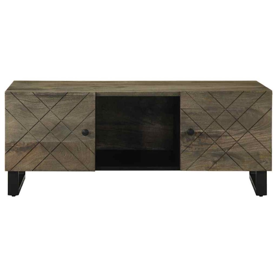 Mesa de centro madera maciza de mango negra 100x54x40