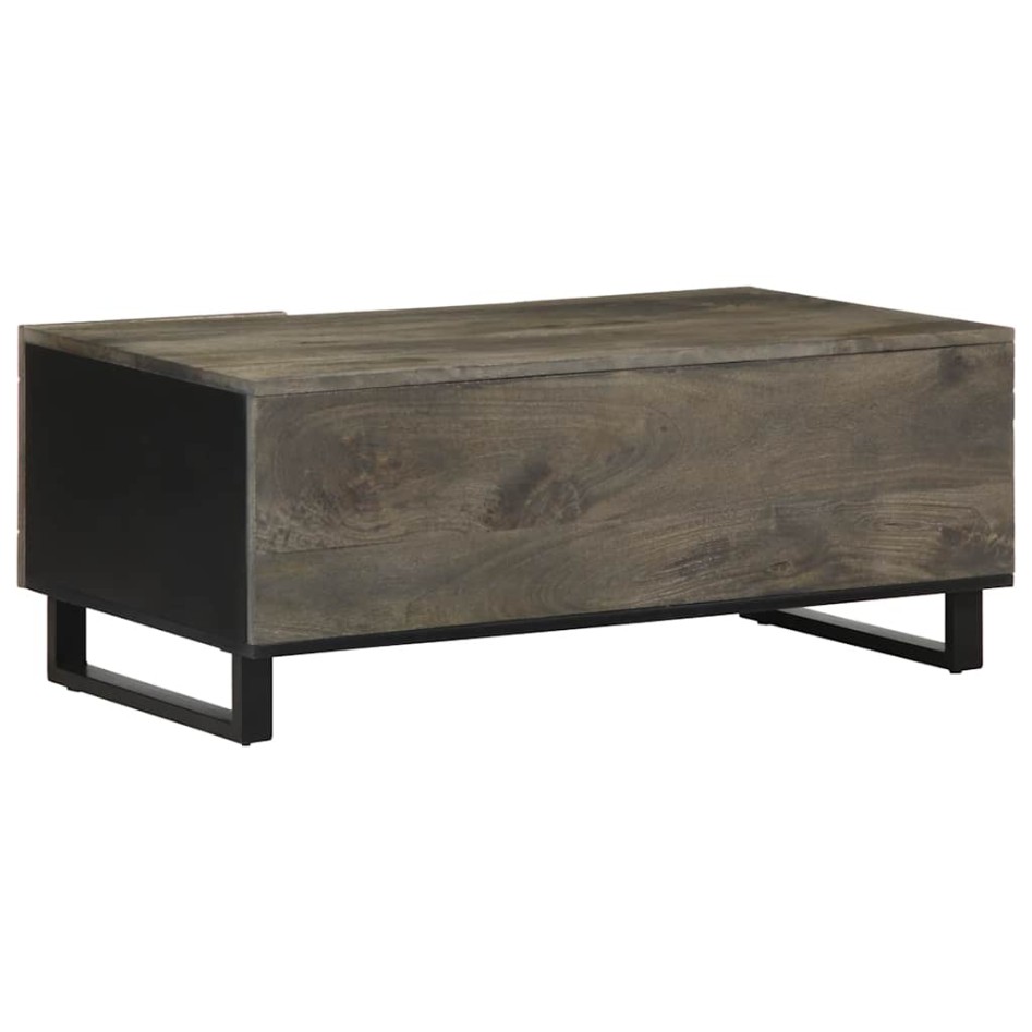 Mesa de centro madera maciza de mango negra 100x54x40
