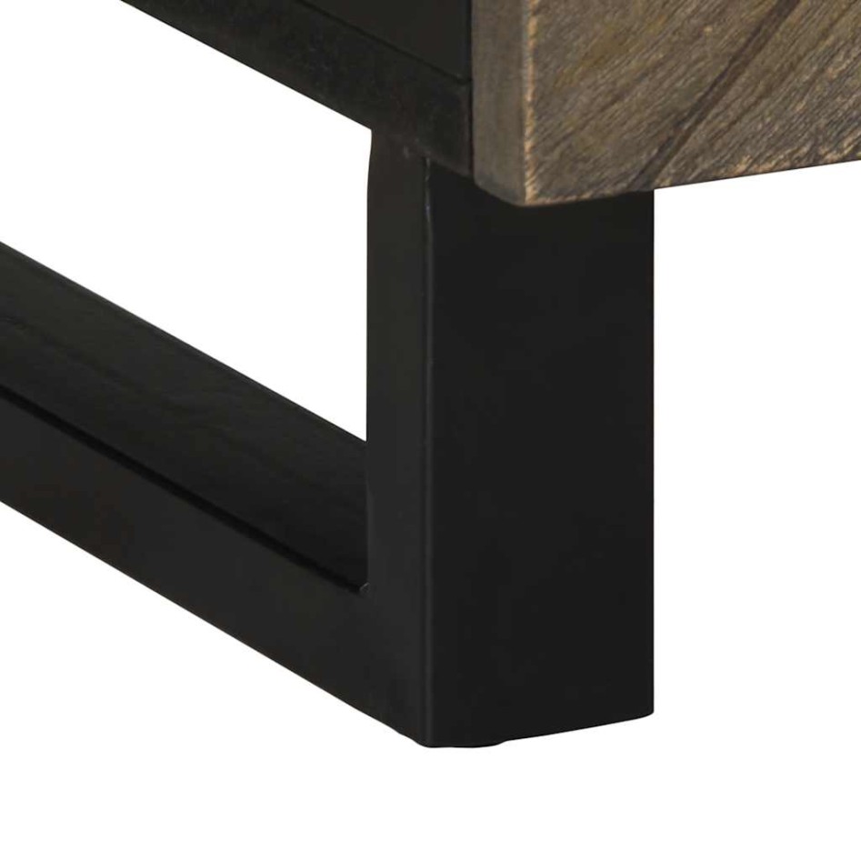 Mesa de centro madera maciza de mango negra 100x54x40