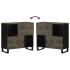 Aparador negro 80x33x75 cm madera maciza