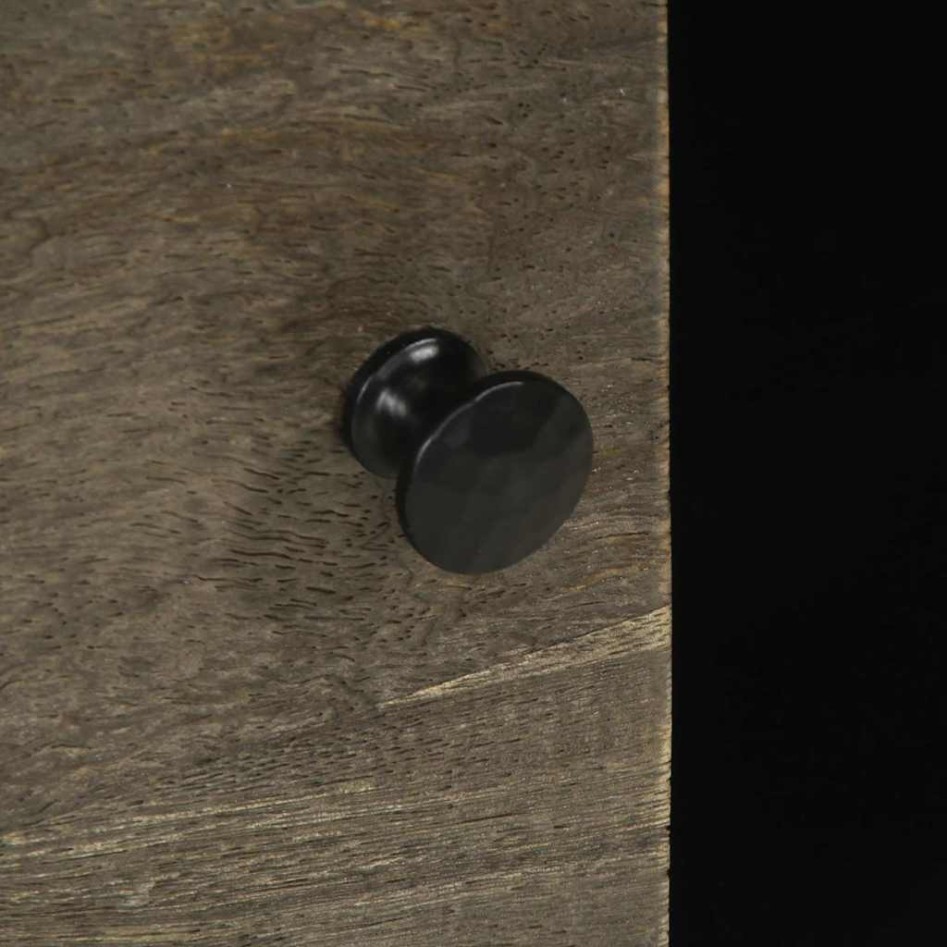 Aparador negro 80x33x75 cm madera maciza