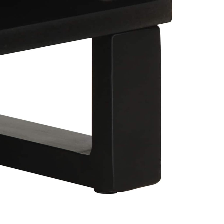 Aparador negro 80x33x75 cm madera maciza