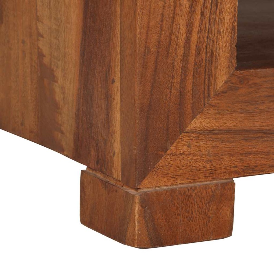 Mesa auxiliar madera maciza acacia 37x29x40