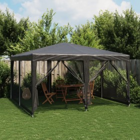 Carpa para fiestas 8 paredes de malla HDPE gris antracita 4x4