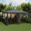 Carpa para fiestas 8 paredes de malla HDPE gris antracita 4x4 m