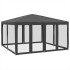 Carpa para fiestas 8 paredes de malla HDPE gris antracita 4x4