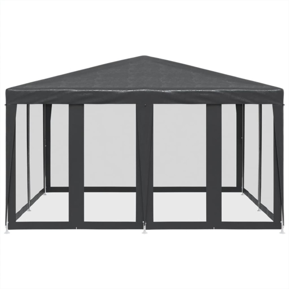 Carpa para fiestas 8 paredes de malla HDPE gris antracita 4x4