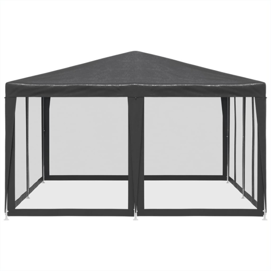 Carpa para fiestas 8 paredes de malla HDPE gris antracita 4x4